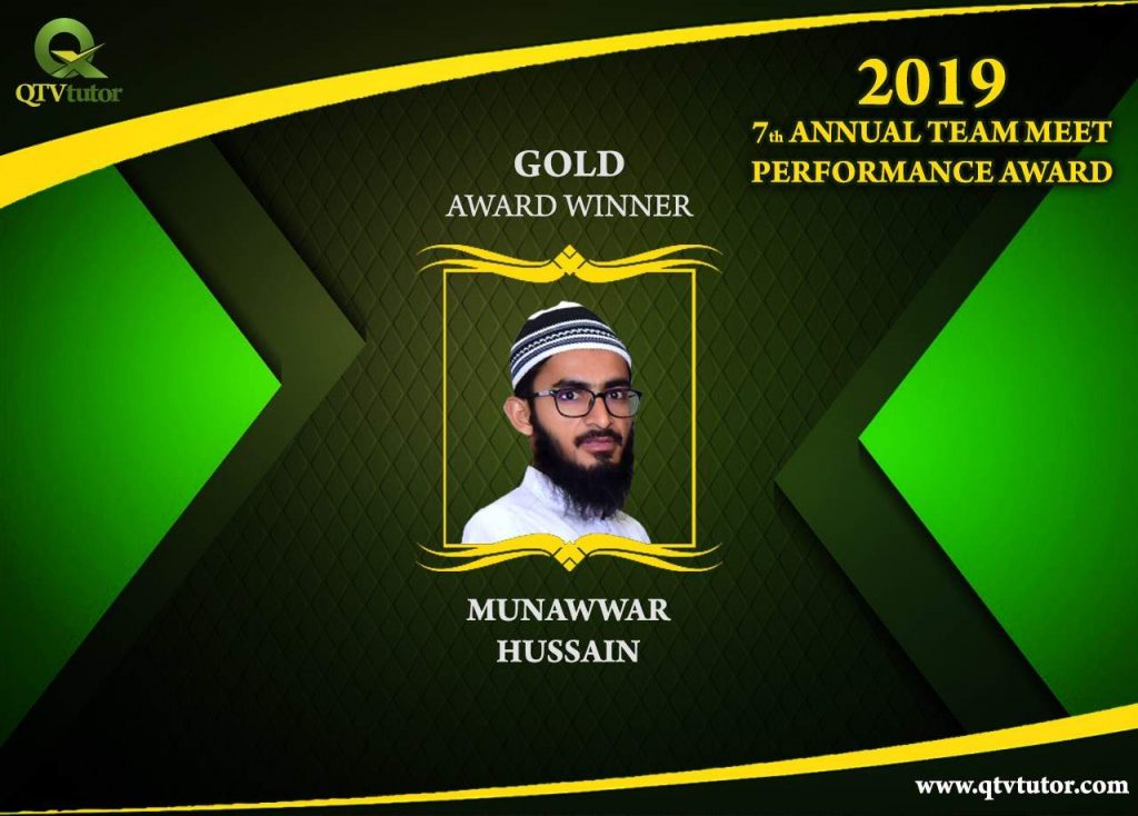 Munawar Hussain Annaul Performance Award 2019